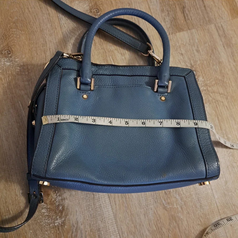 Michael Kors Blue Leather Satchel Crossbody Strap Bag